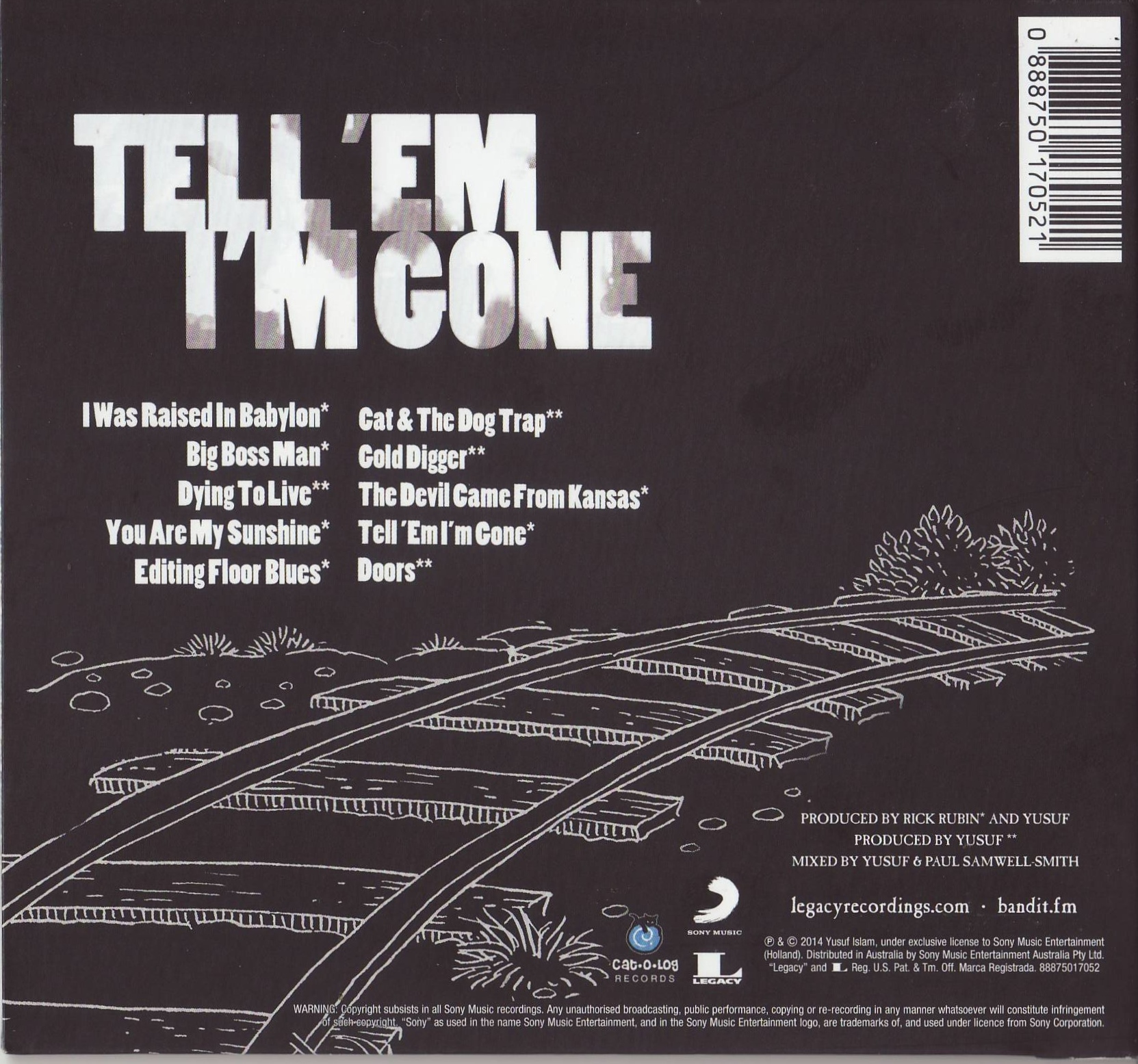 Yusuf Islam  Tell Em Im Gone : Back